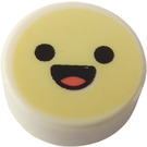 LEGO Wit Tegel 1 x 1 Ronde met Happy Emoji (35380)