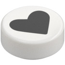 LEGO White Tile 1 x 1 Round with Heart (98138 / 102702)
