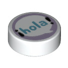 LEGO Blanc Tuile 1 x 1 Rond avec 'Hola!' Speech Bulle (35380 / 83079)