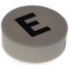 LEGO blanc Tuile 1 x 1 Rond avec Letter E (35380)