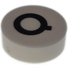 LEGO blanc Tuile 1 x 1 Rond avec Letter Q (35380)