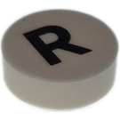 LEGO White Tile 1 x 1 Round with Letter R (35380)