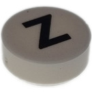 LEGO White Tile 1 x 1 Round with Letter Z (35380)
