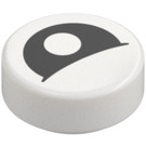 LEGO White Tile 1 x 1 Round with Lidded Eye and Centered Pupil (35380 / 73809)