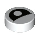 LEGO White Tile 1 x 1 Round with Lidded Eye and Centered Pupil (35380 / 73809)