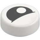 LEGO White Tile 1 x 1 Round with Lidded Eye and Off-Center Pupil (19395 / 98138)