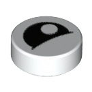 LEGO White Tile 1 x 1 Round with Lidded Eye and Off-Center Pupil (19395 / 98138)