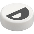 LEGO White Tile 1 x 1 Round with Partially Closed Eye (35380 / 103032)