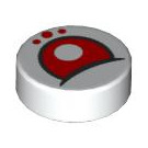 LEGO blanc Tuile 1 x 1 Rond avec rouge lapin Eye (35380 / 101520)