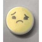 LEGO blanc Tuile 1 x 1 Rond avec Sad Emoji (35380)