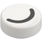 LEGO White Tile 1 x 1 Round with Smile Black Line (35380 / 102764)