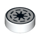 LEGO blanc Tuile 1 x 1 Rond avec Star Wars Republic design (13318 / 98138)