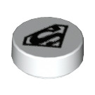 LEGO blanc Tuile 1 x 1 Rond avec Superman logo (36647 / 98138)