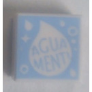 LEGO White Tile 1 x 1 with 'AGUAMENTI' with Groove (3070)