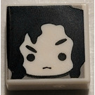 LEGO White Tile 1 x 1 with Bellatrix Lestrange Face with Groove (3070)
