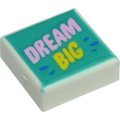 LEGO Wit Tegel 1 x 1 met DREAM Groot met groef (3070)