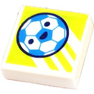 LEGO White Tile 1 x 1 with Football with Groove (3070)
