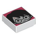 LEGO White Tile 1 x 1 with Harry Potter Face with Groove (3070 / 103033)