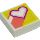 LEGO White Tile 1 x 1 with Heart with Groove (3070)