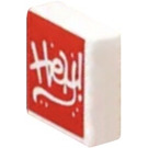 LEGO Blanc Tuile 1 x 1 avec 'Hey!' avec rainure (3070)