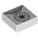 LEGO White Tile 1 x 1 with Imperial Logo with Groove (3070 / 100514)
