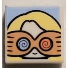 LEGO White Tile 1 x 1 with Luna Lovegood Face with Groove (3070)