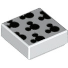 LEGO White Tile 1 x 1 with Mickey Mouse Heads with Groove (3070 / 83087)