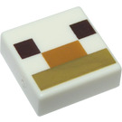 LEGO Weiß Fliese 1 x 1 mit Minecraft Alpaca / Llama Gesicht mit Nut (76978 / 77283)