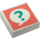 LEGO White Tile 1 x 1 with Question Mark with Groove (3070)
