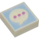 LEGO White Tile 1 x 1 with Speech Bubble and Elipsis with Groove (3070)