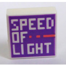 LEGO White Tile 1 x 1 with 'SPEED OF LIGHT' with Groove (3070)