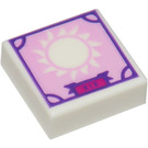 LEGO White Tile 1 x 1 with Sun with Groove (3070)