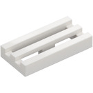 LEGO White Tile 1 x 2 Grille (with Bottom Groove) (2412 / 30244)