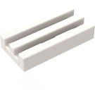LEGO White Tile 1 x 2 Grille (without Bottom Groove)