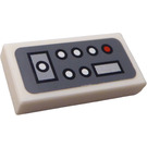 LEGO Wit Tegel 1 x 2 met 5 Wit Buttons en 1 Rood Button Sticker met groef (3069)