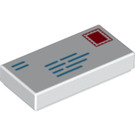 LEGO Wit Tegel 1 x 2 met Addressed Envelope met Stamp en Return Address met groef (3069 / 73791)
