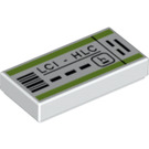 LEGO Weiß Fliese 1 x 2 mit Boarding Pass mit Nut (3069 / 68343)