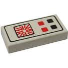 LEGO White Tile 1 x 2 with Computer with Groove (3069)
