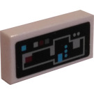LEGO Weiß Fliese 1 x 2 mit Control Panel/Telemetry Aufkleber mit Nut (3069)
