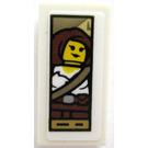 LEGO Weiß Fliese 1 x 2 mit Helena Tova Skvalling Portrait Aufkleber mit Nut (3069)