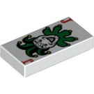 LEGO Weiß Fliese 1 x 2 mit Joker Playing Card mit Nut (3069 / 56566)