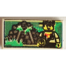 LEGO Wit Tegel 1 x 2 met Jungle Ruins en Minifig met groef (3069)