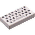 LEGO White Tile 1 x 2 with Keyboard with Groove (3069 / 50311)