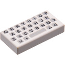 LEGO Hvit Tile 1 x 2 med Keyboard med Rille (3069 / 50311)