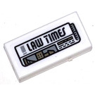 LEGO White Tile 1 x 2 with LAW TIMES Sticker with Groove (3069)