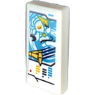 LEGO White Tile 1 x 2 with Ninjago Game Card with White Ninja Zane Sticker with Groove (3069)
