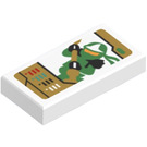 LEGO Weiß Fliese 1 x 2 mit Ninjago Trading Card Lloyd Aufkleber mit Nut (3069)