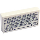 LEGO White Tile 1 x 2 with PC Keyboard Pattern with Groove (46339 / 50311)