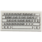 LEGO White Tile 1 x 2 with PC Keyboard Pattern with Groove (46339 / 50311)