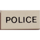 LEGO Wit Tegel 1 x 2 met Politie met groef (3069)